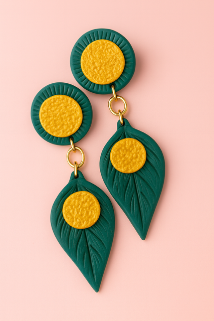 Uniq Leaf earrings, only 1 made to preserve its Uniqueness.