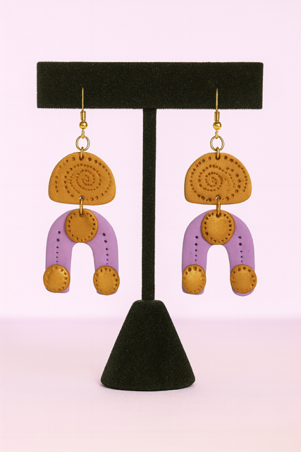 lavender and gold abstract