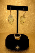 Citrine Earrings with Ring