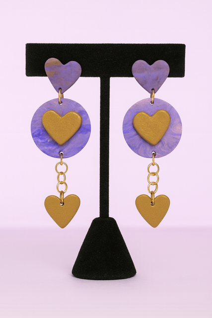Purple and Gold hearts
