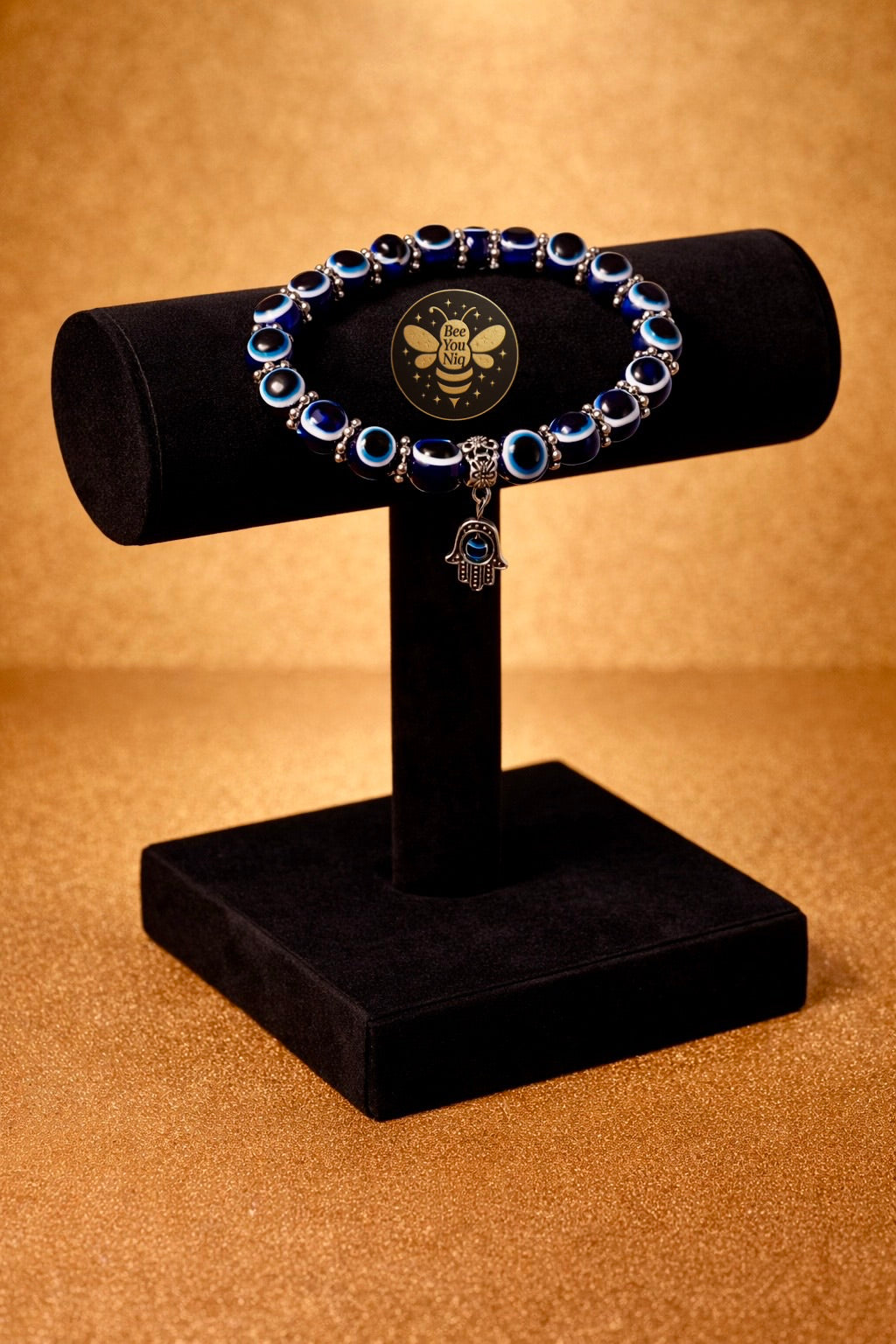 Evil-Eye Bracelet with Hamsa Hand Charm