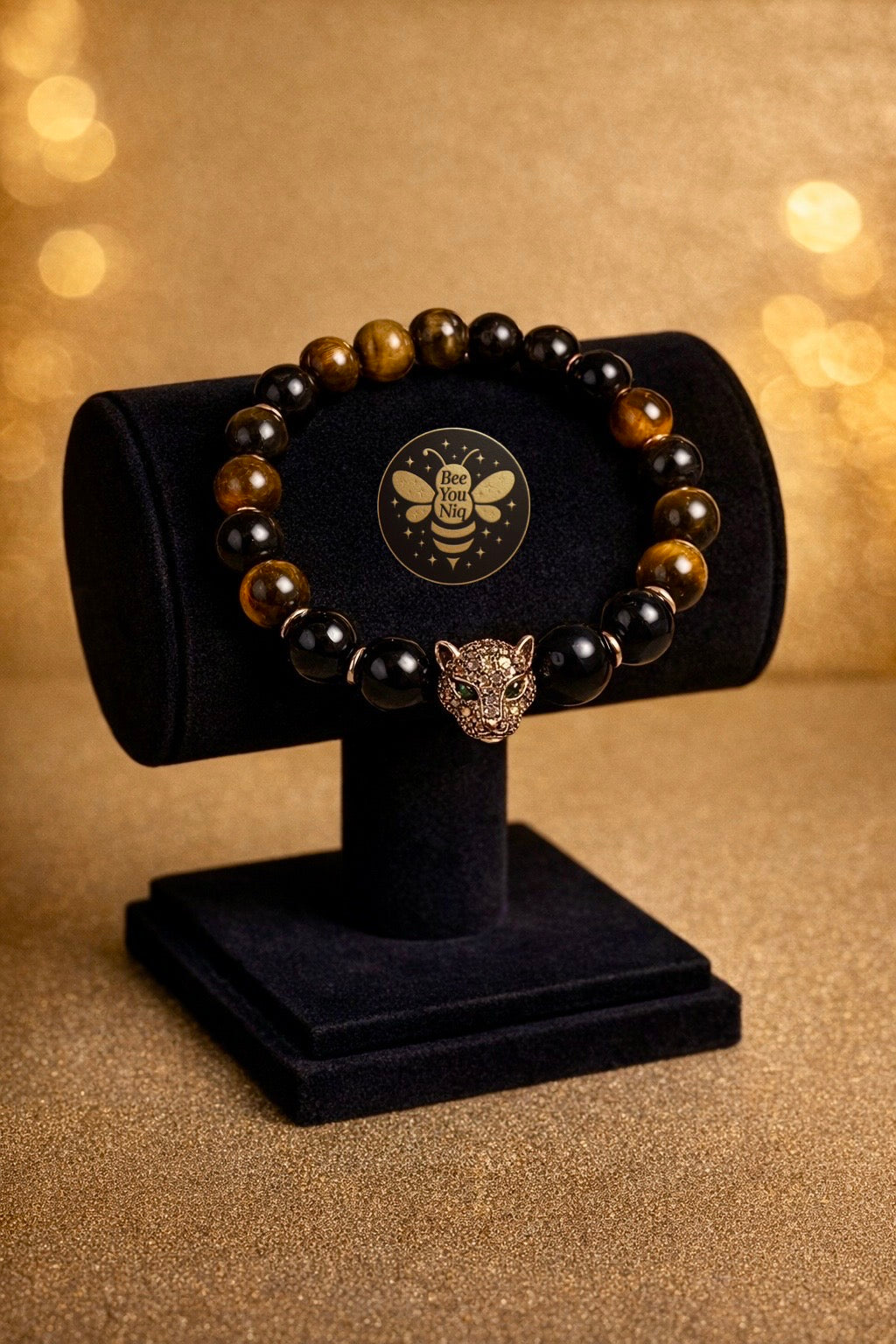 Tiger’s Eye Bracelet With Tiger face charm