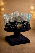 Blue Quartz Crystal Moon Goddess  Crown